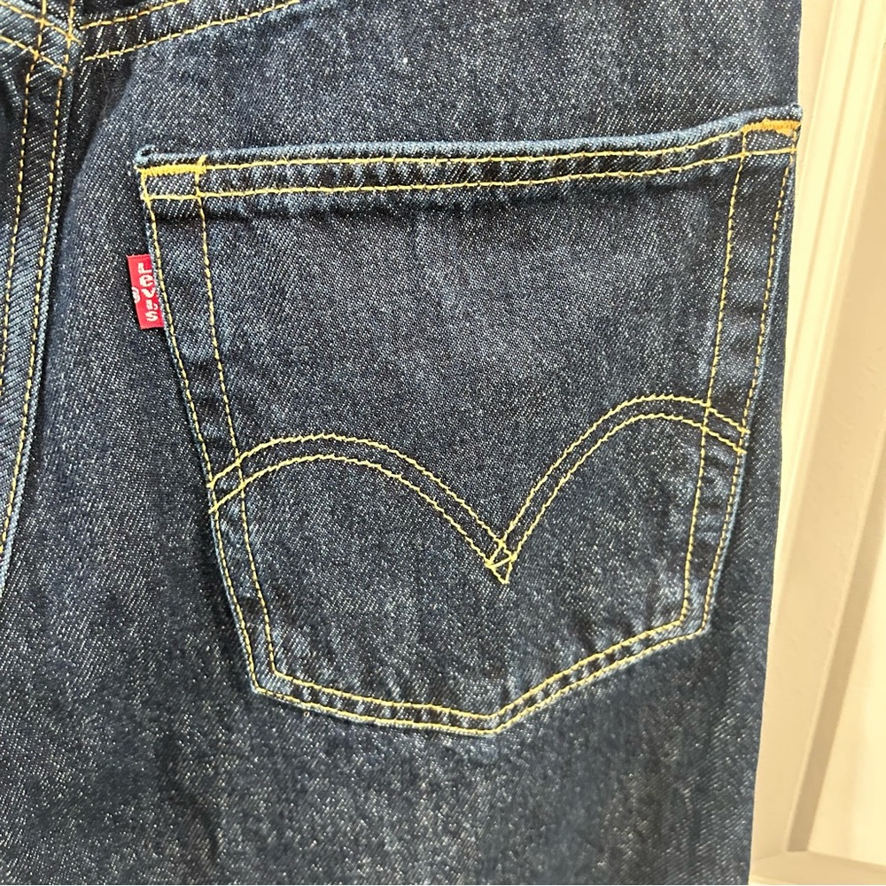 Levi's Women's Deep Blue Middy Loose Boot Bootcut Jeans Sz 27 Dark - Picture 6 of 13